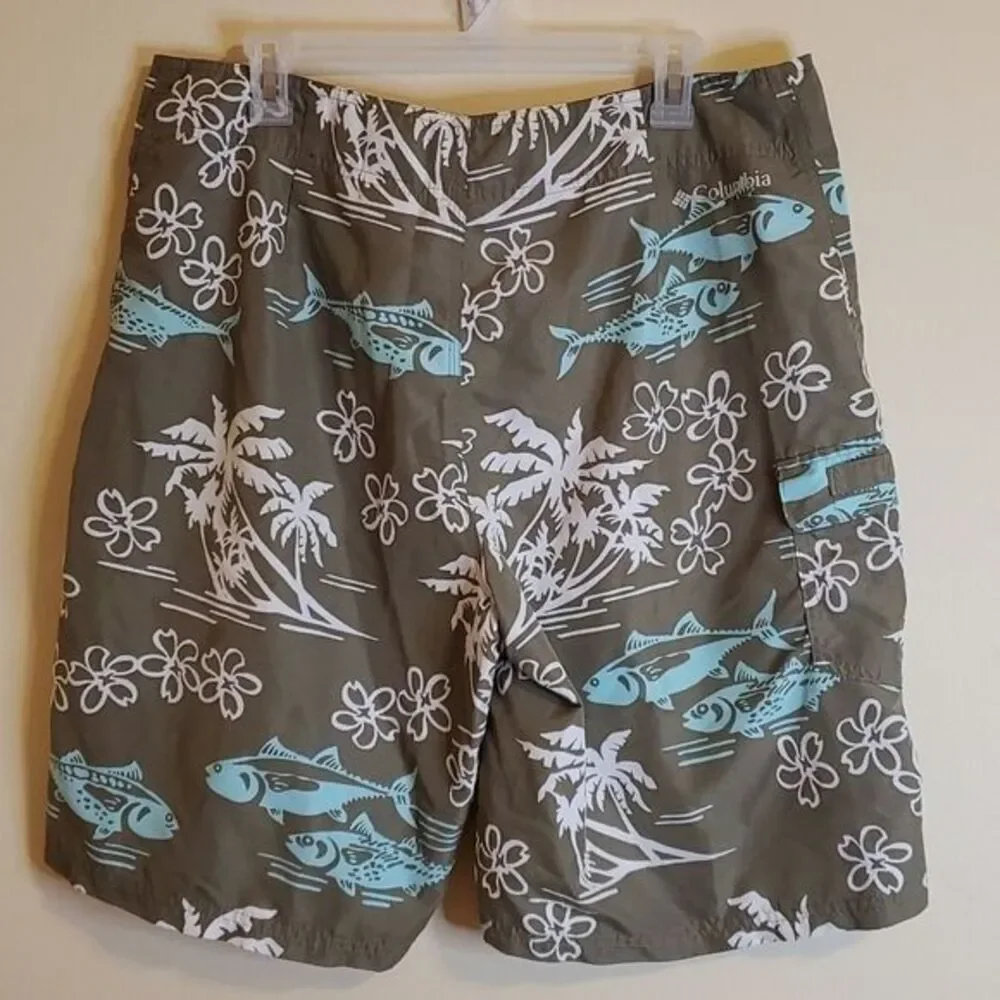 Columbia PFG Fish Responsibly Swim Shorts - Olive Green - 36